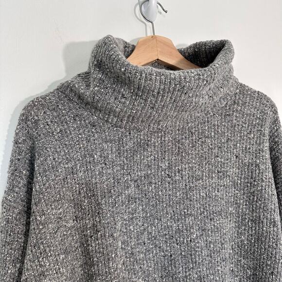 Madewell Convertible Wool Cashmere Sweater Turtleneck Crew Neck | Gray | SZ S - Picture 8 of 14
